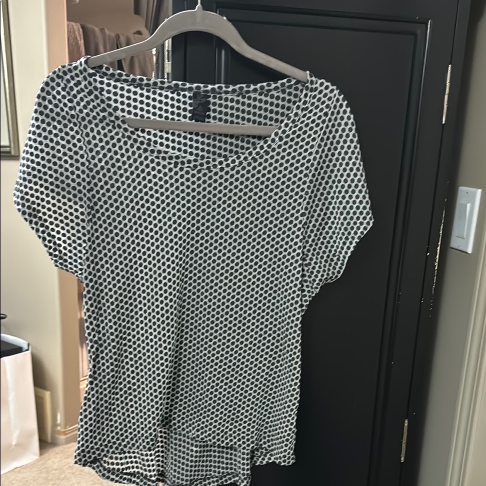 Prana Black Asymmetrical Short Sleeve Blouse